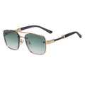 Men's vintage sunglasses with UV400 lenses in a gold gradient blue colourway on a PC frame.