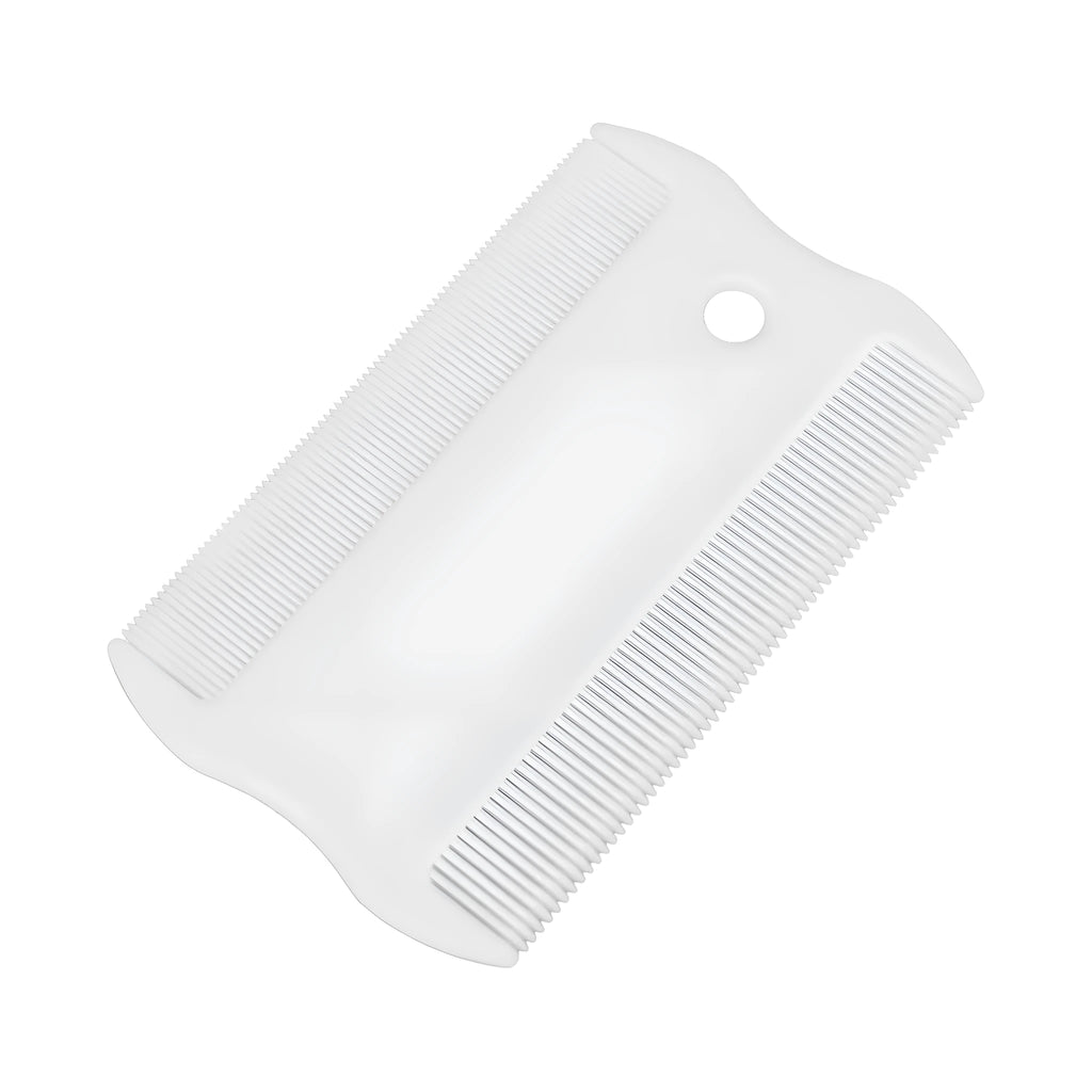 Small plastic pet flea comb with double-sided dense teeth for facial grooming and tear stain removal