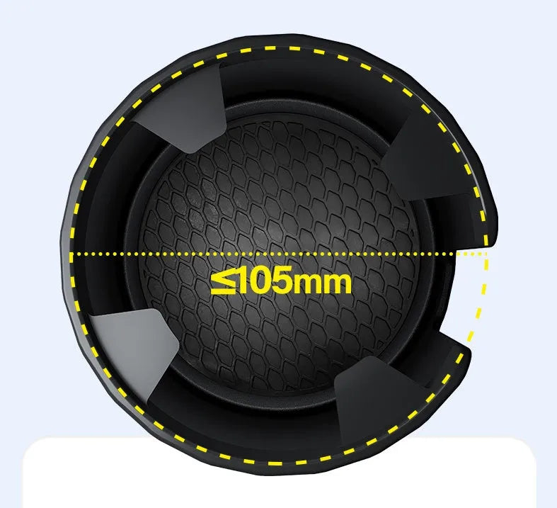 Matte black adjustable car cup holder expander for extra large bottles and travel cups