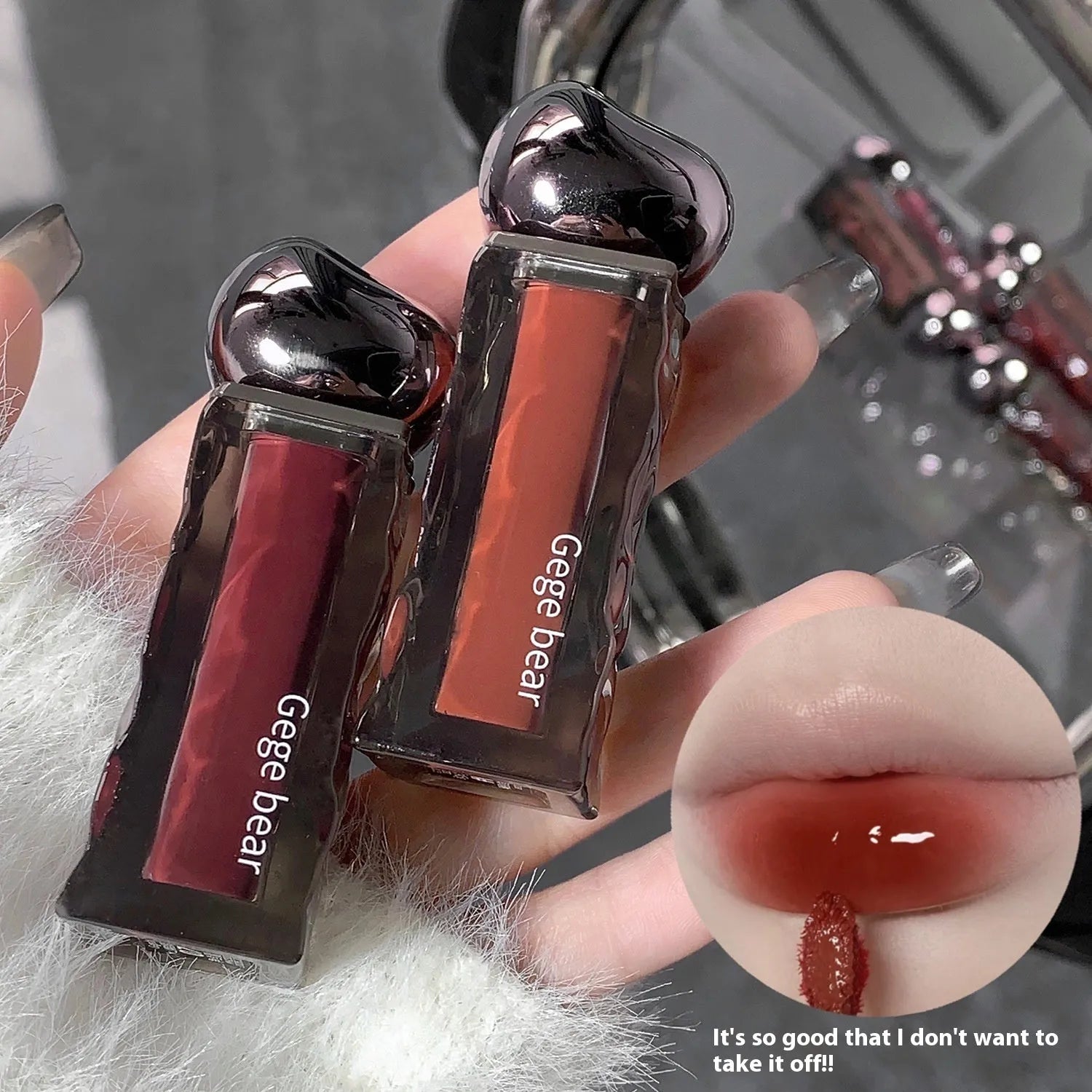 Glacier Lava Lip Lacquer mirror makeup gloss in water light formula with seven colour options