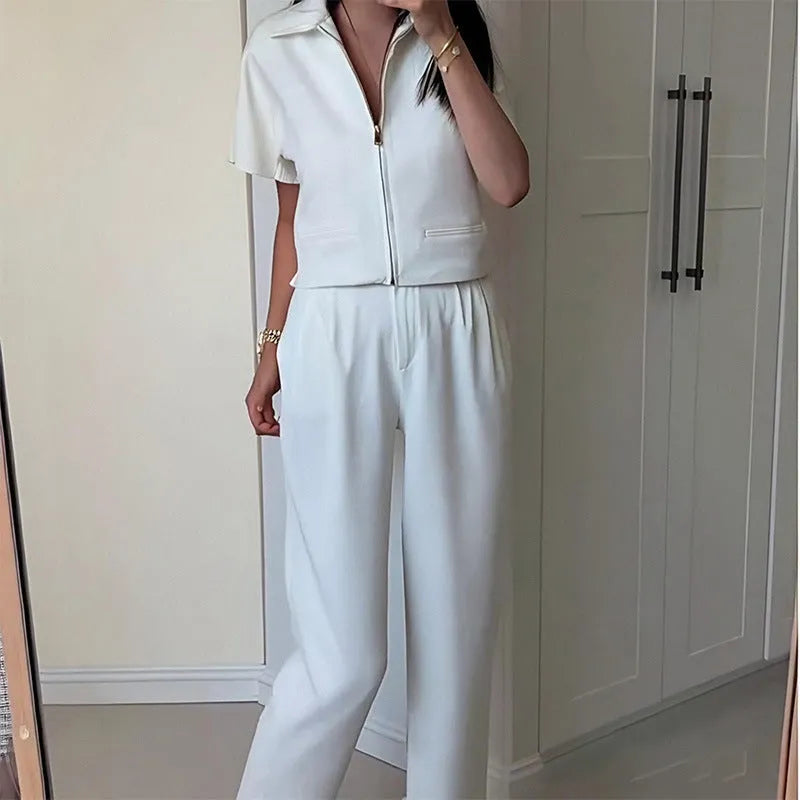 Damascus loose fit casual polyester top in white, black or yellow with short sleeves
