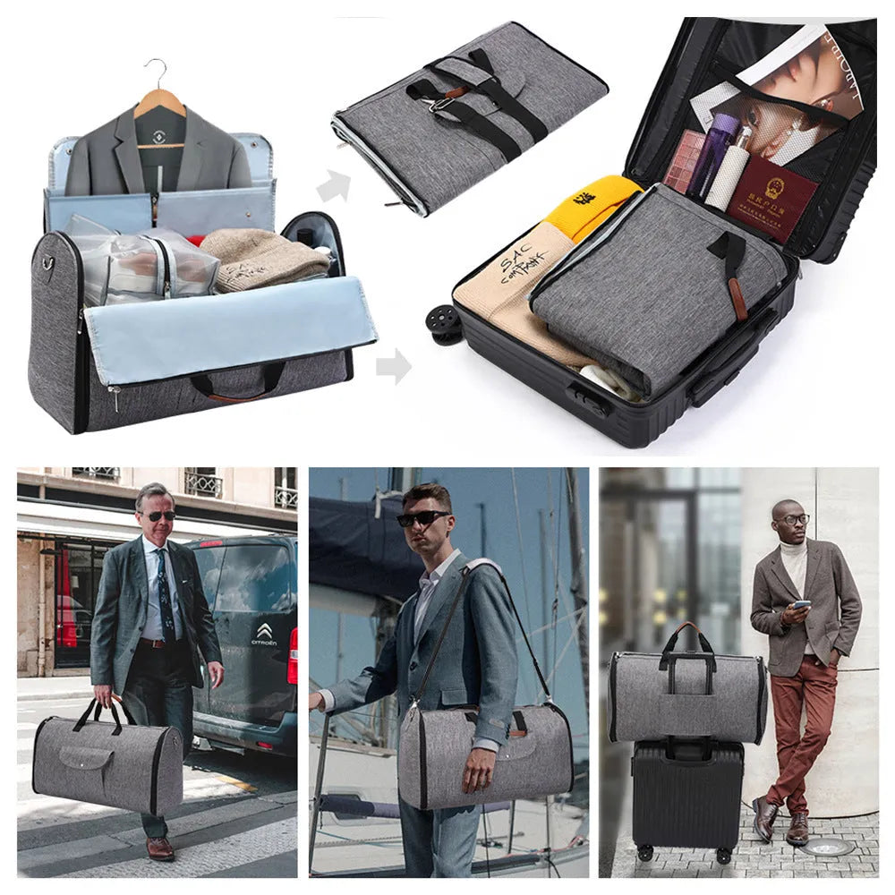 Folding multifunctional luggage bag in Oxford cloth with 36-55L capacity for travel and workouts