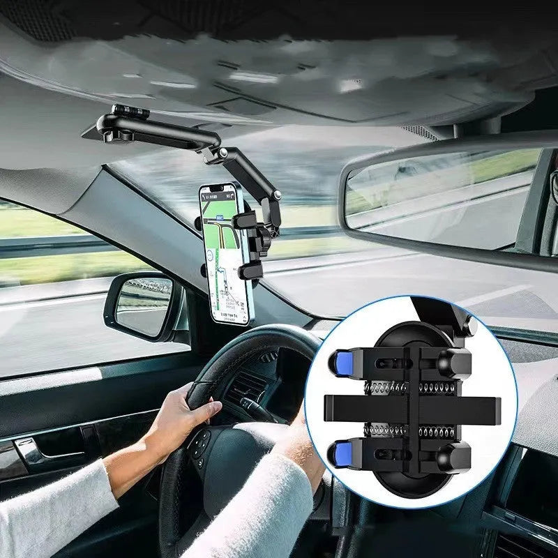 Car mount sun visor with buckle clip attached to vehicle sun visor providing rear seat shade