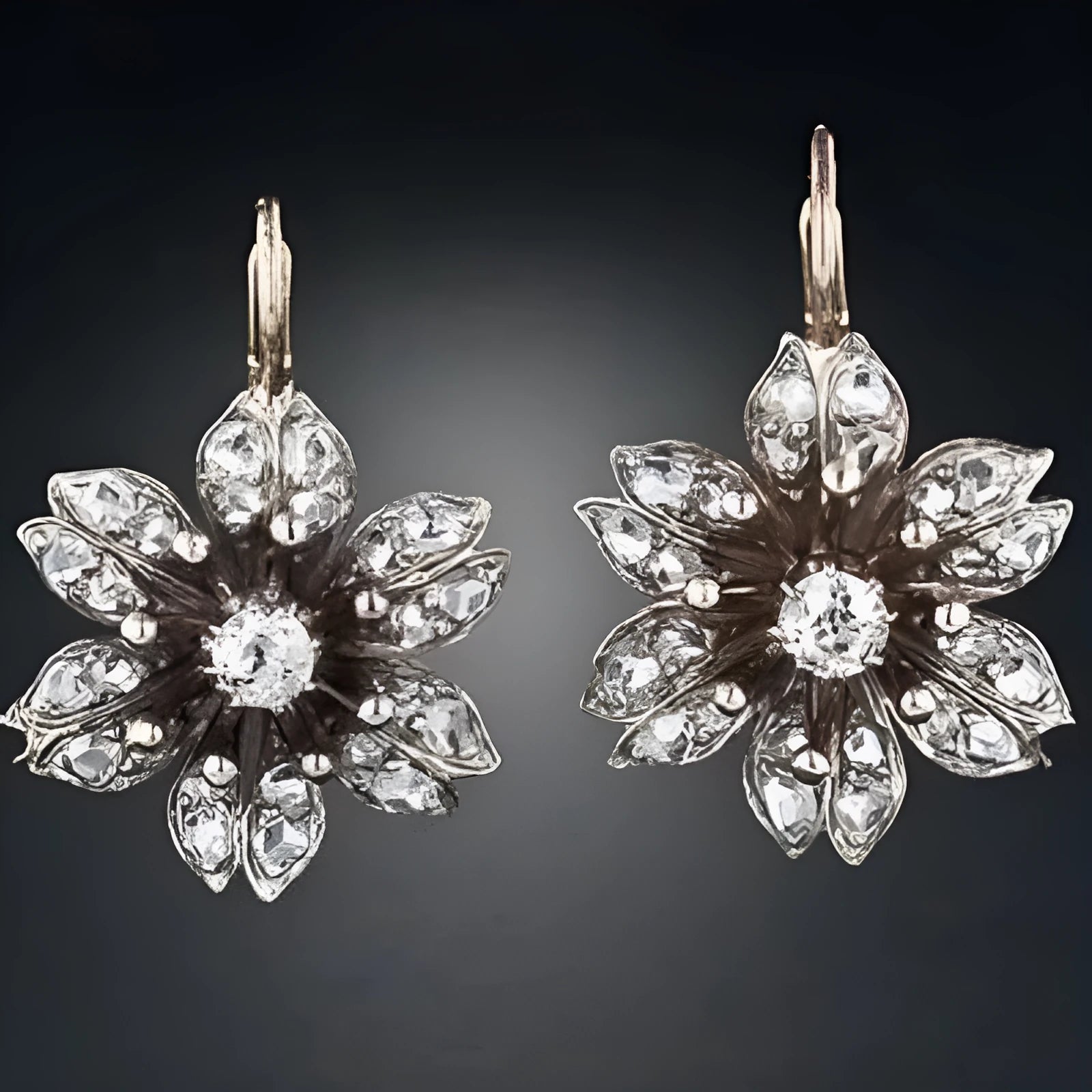 Retro fashion earrings for women with electroplated silver finish and creative design