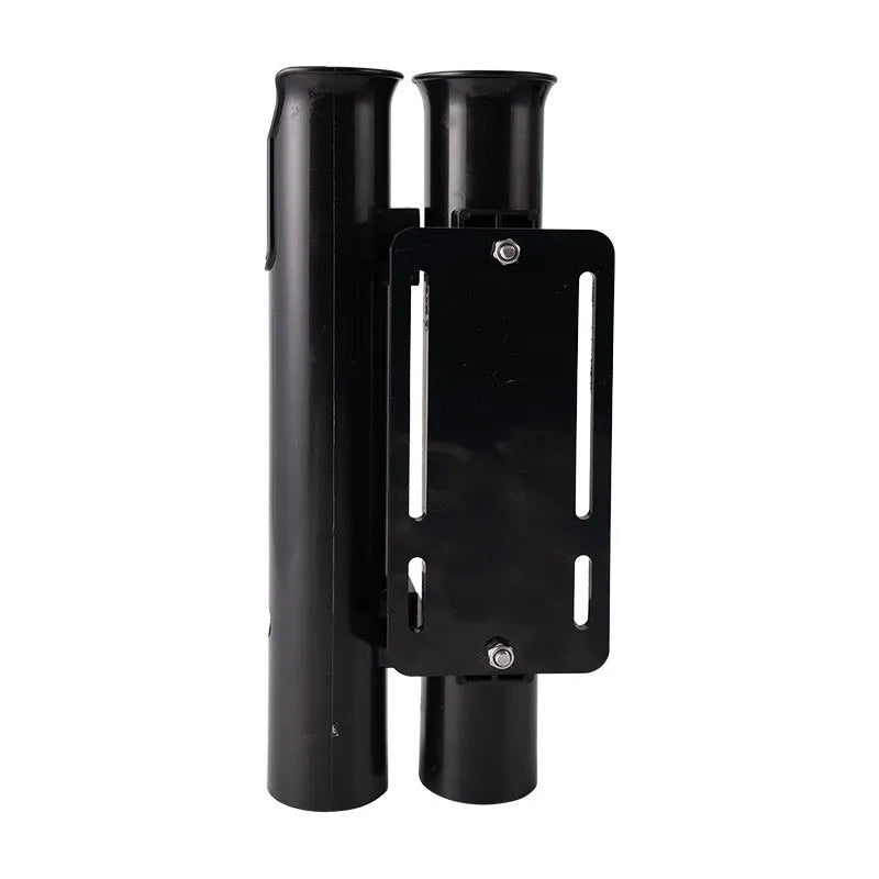 Double-layer plastic fishing rod rack with carbon clamp for bicycle mounting