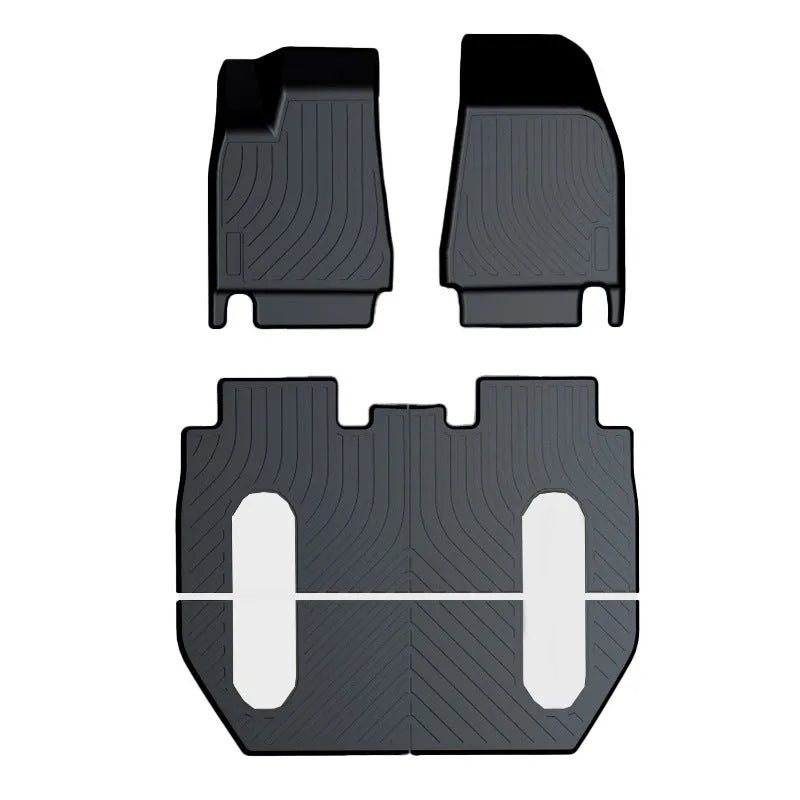 Rubber floor mat with TPE footrest for Tesla cars including Model 3, Y, X and S