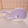 Soft pink whale plush toy in 60cm size on a white background