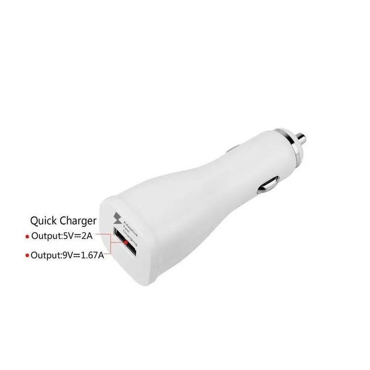 QC30 single port USB car fast charger with QC2.0 certification for smartphones and tablets