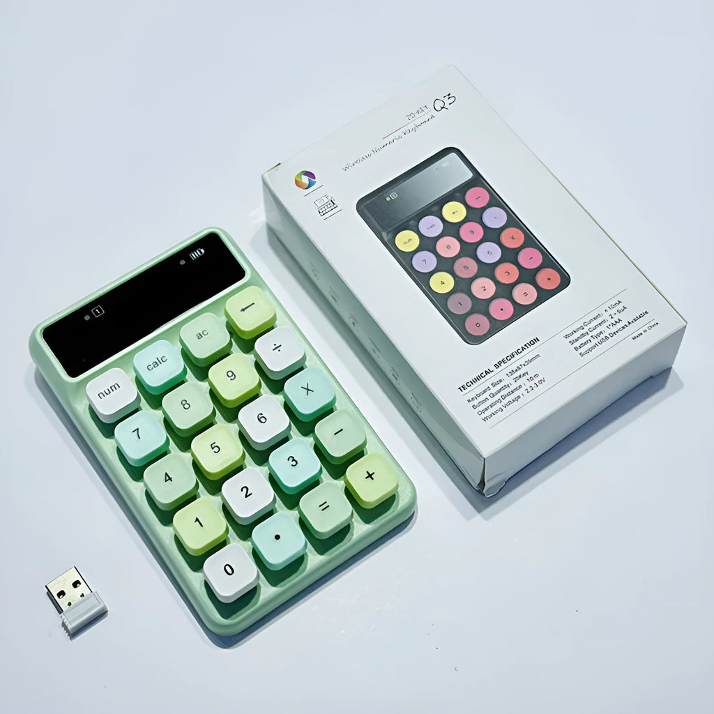 Mini portable wireless keyboard in Macaron colours with ABS plastic construction