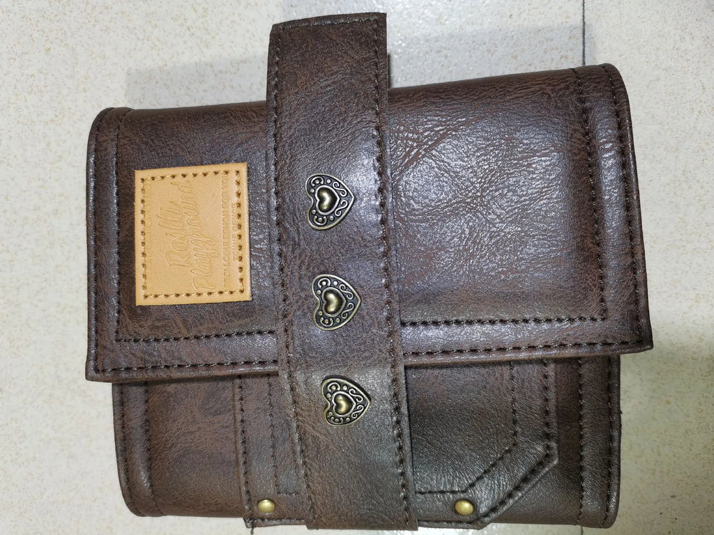 Brown retro leather buckle A7 notebook with loose-leaf binding