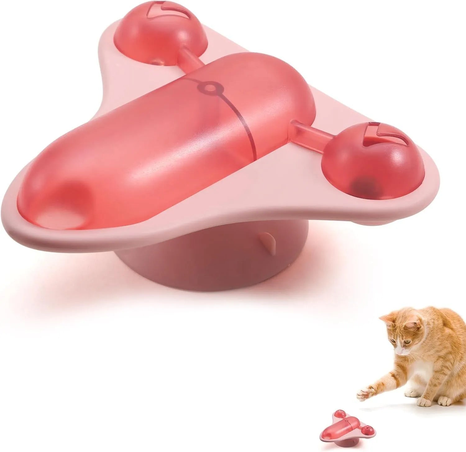Interactive pet puzzle feeder toy with bell, catnip and blue snack cabin for cats, dogs and bunnies