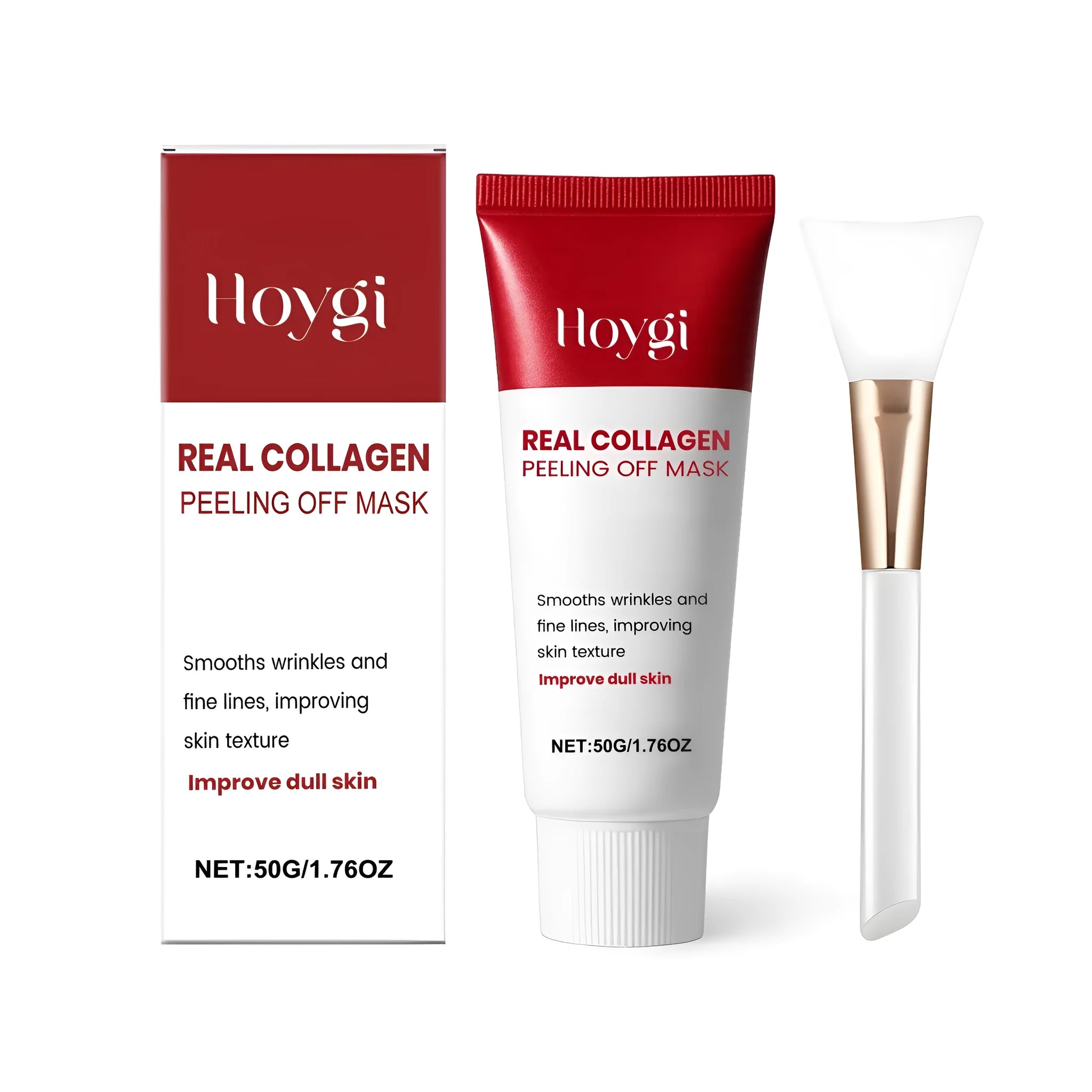 50g collagen peel-off mask with brush applicator for facial skincare