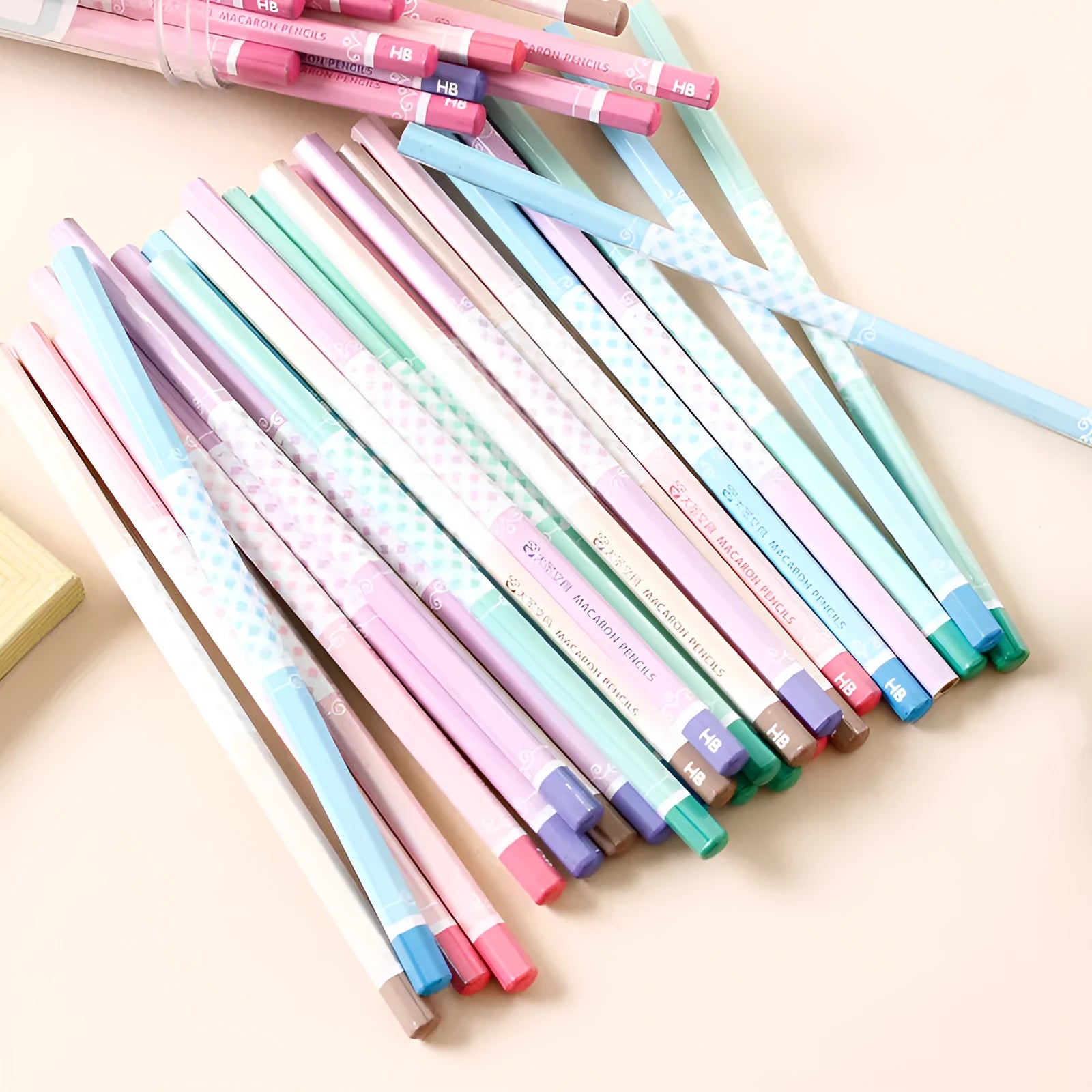 Basswood pencils with six angle design in 50-piece bulk packaging