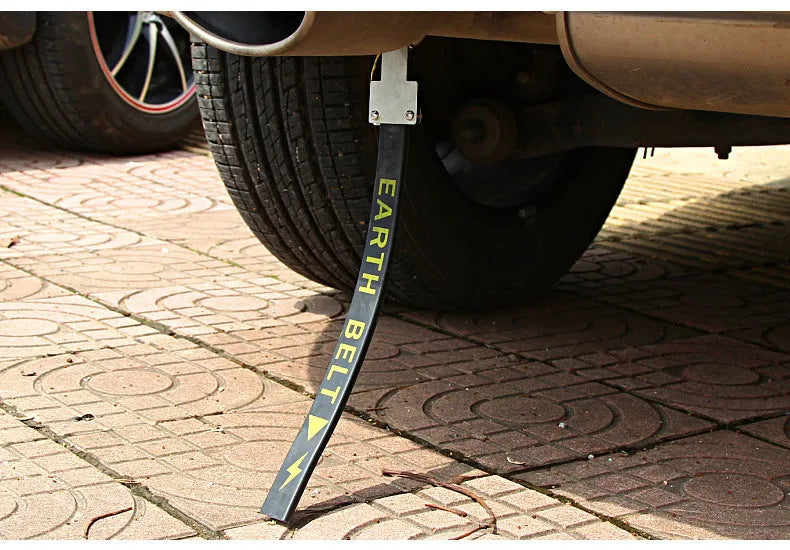 Black car electrostatic grounding chain with rubber coating and copper wire, 370mm long