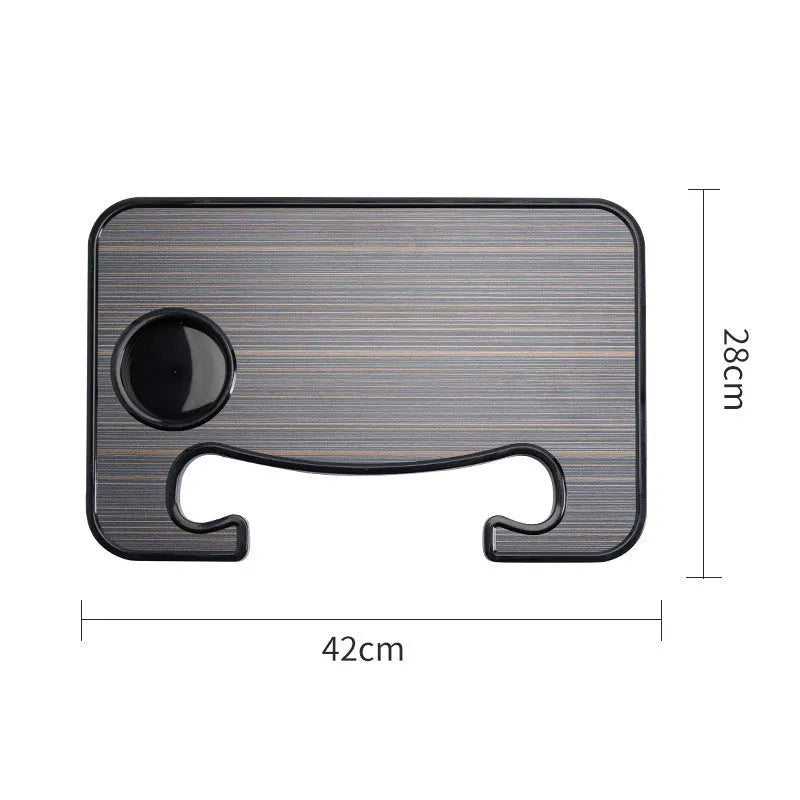 HDPE steering wheel dining table in wood grain black measuring 42 by 28 centimetres