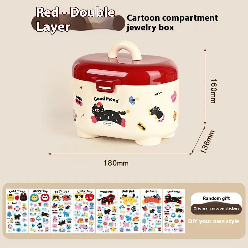 Cartoon style plastic desktop storage organiser with 2L capacity and grid compartments