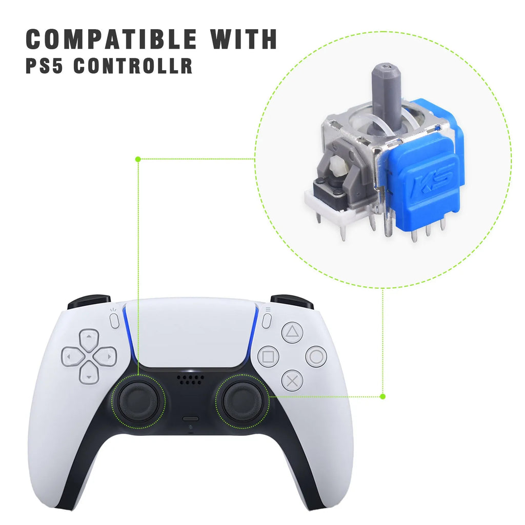 Black PS5 Hall effect magnetic replacement joystick component for game controller repair