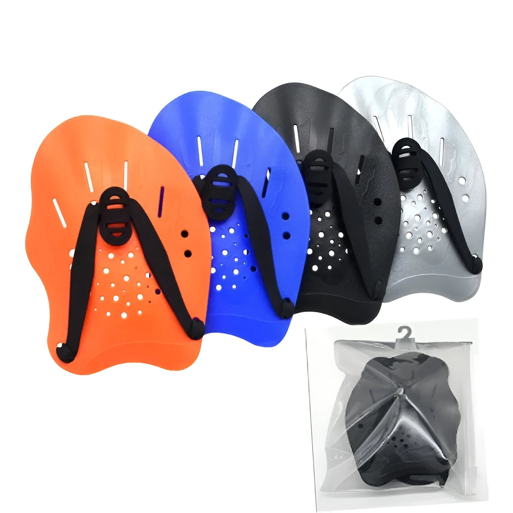 Swimming training paddle webbed aids for freestyle stroke practice in multiple colours and sizes