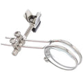 Metal bracket reading glasses double clip with glass lenses for attaching to spectacle frames.