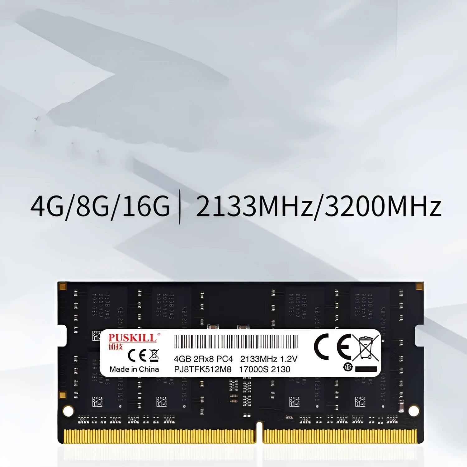 DDR4 notebook memory module with 260-pin connector measuring 69mm by 30mm
