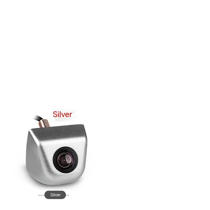 HD metal car reversing camera with screw plug-in connector in black, shown with cable and mounting screws.