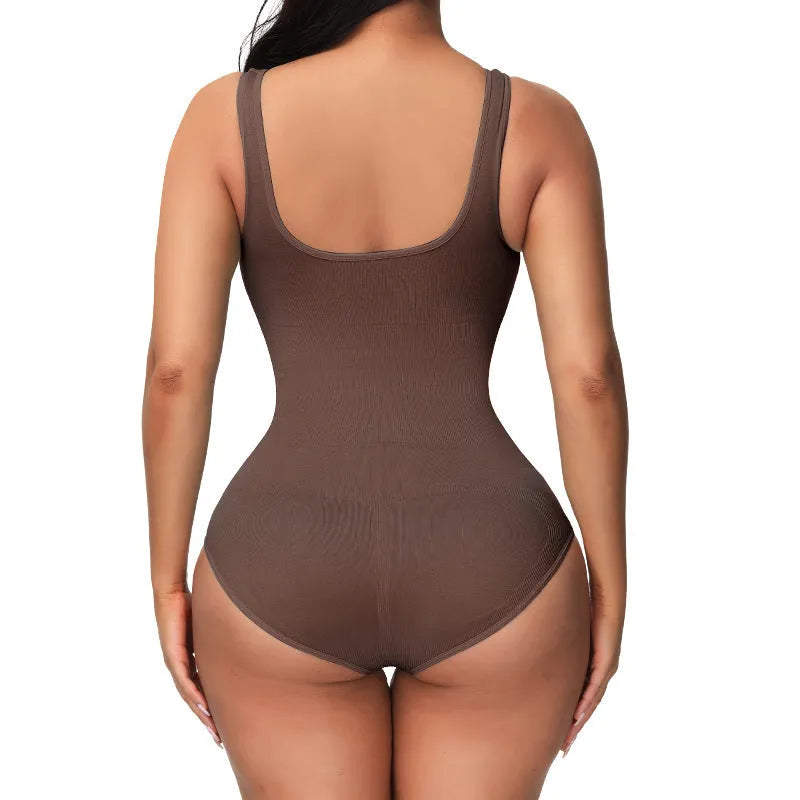 Seamless nylon corset bodysuit for women in multiple colours with waist support shaping