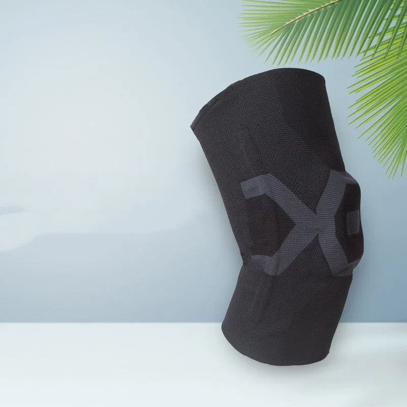 Silicone knee pads for men in various colours, suitable for running, fitness, and cycling protection.