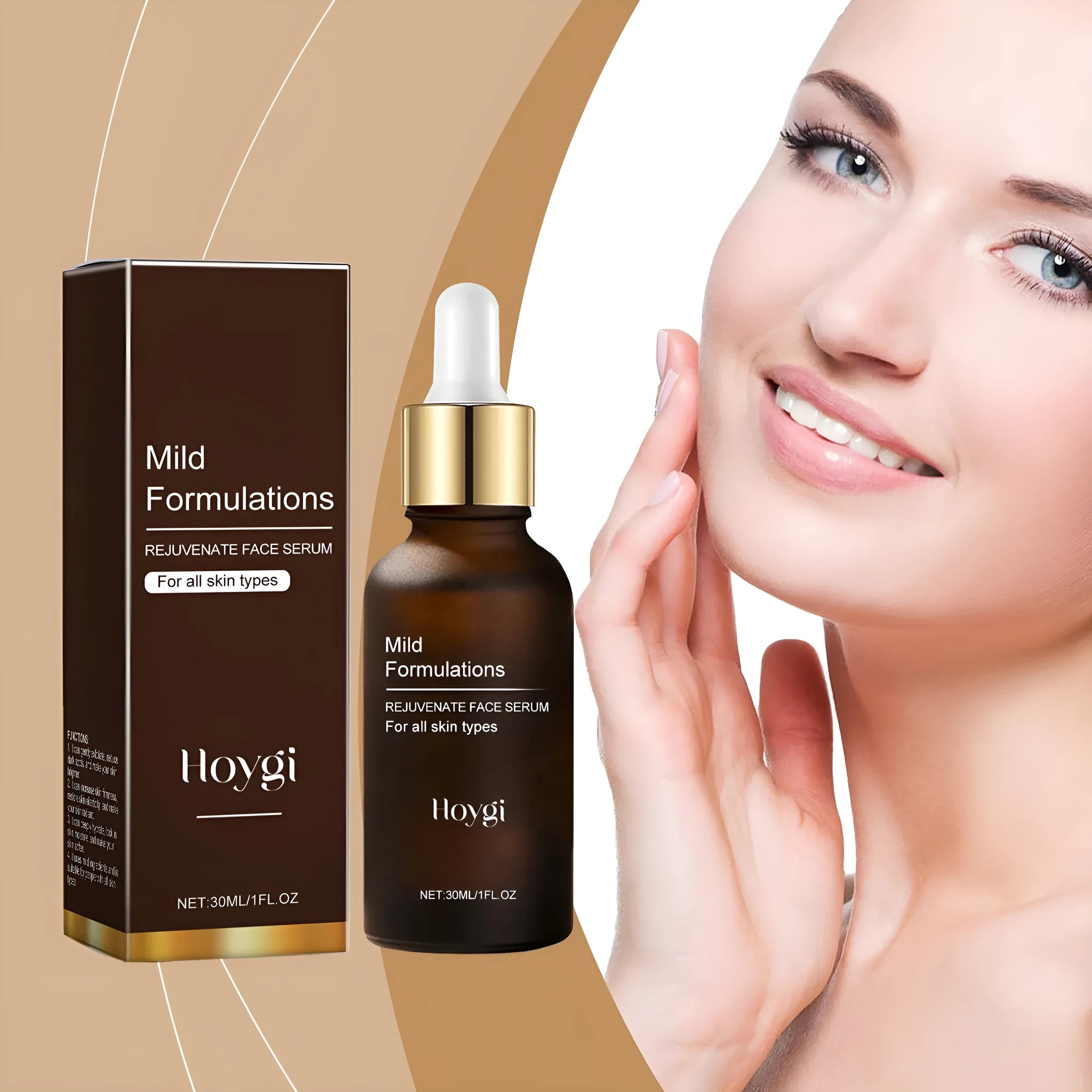 30ml facial skincare essence bottle with hyaluronic acid and arbutin, 2.8cm compact size