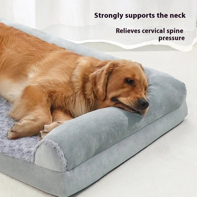 Light grey cloth dog kennel for large dogs, showing soft fabric and spacious interior.