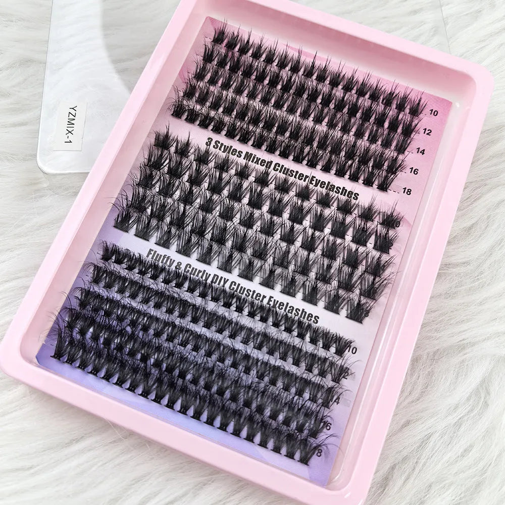 Creative large capacity mixed false eyelashes in high imitation material, 13.7cm x 13.5cm case