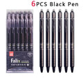 Hot brand blue and black erasable push gel pen with 0.5mm stainless steel tip.