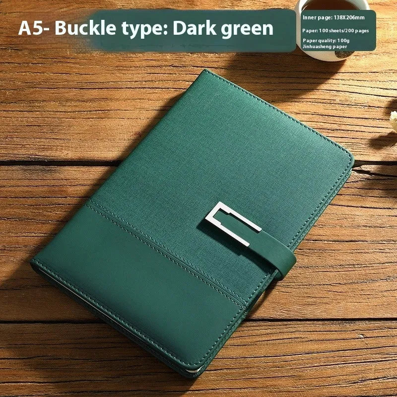 A5 soft leather business notebook in choice of colours with gift box packaging.