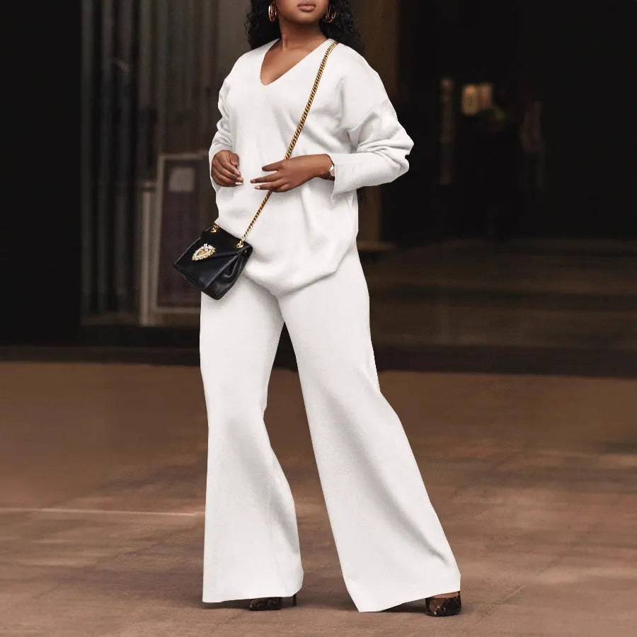 Women's brown suede two-piece suit with split sleeves and trousers in Japanese Korean casual style