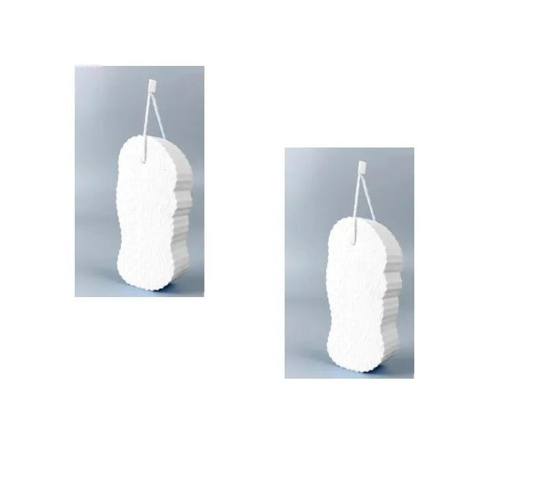 3D fish scale pattern bath sponge in white colour for body exfoliation