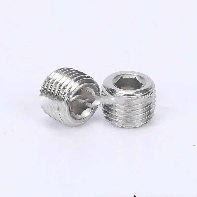 Stainless steel hexagon head pipe plug with 3/8 inch BSP thread for bulkhead sealing