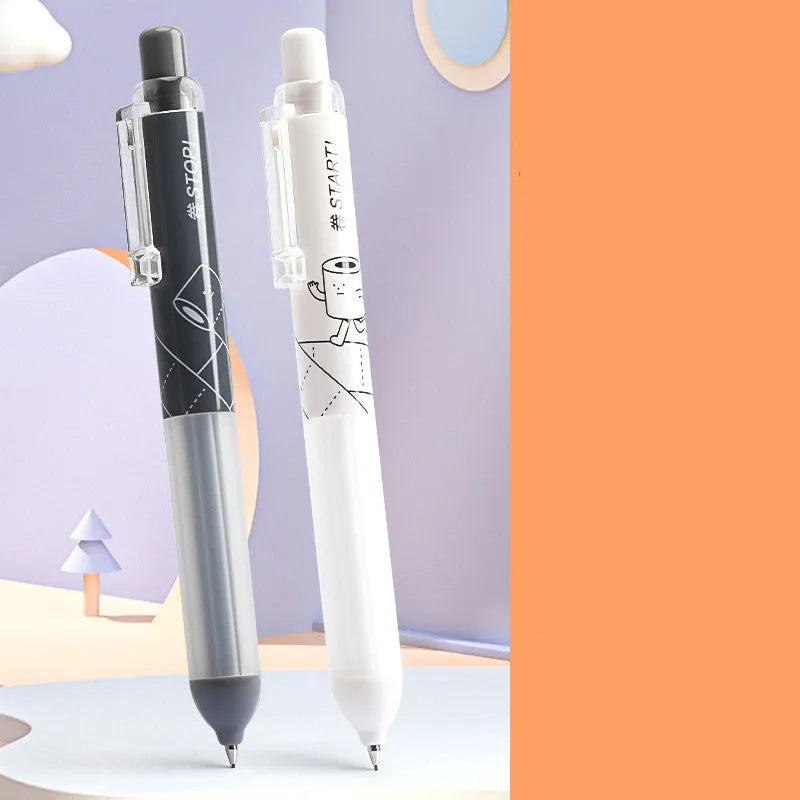 0.5mm automatic pencil with cloud grip plastic pen holder in white and black colour options