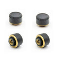 Black Bluetooth tyre pressure monitor set with four units for car tyre safety monitoring