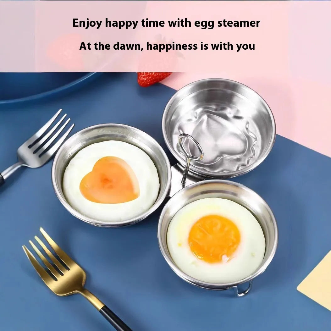 Stainless steel heart-shaped mini egg steamer for boiling eggs
