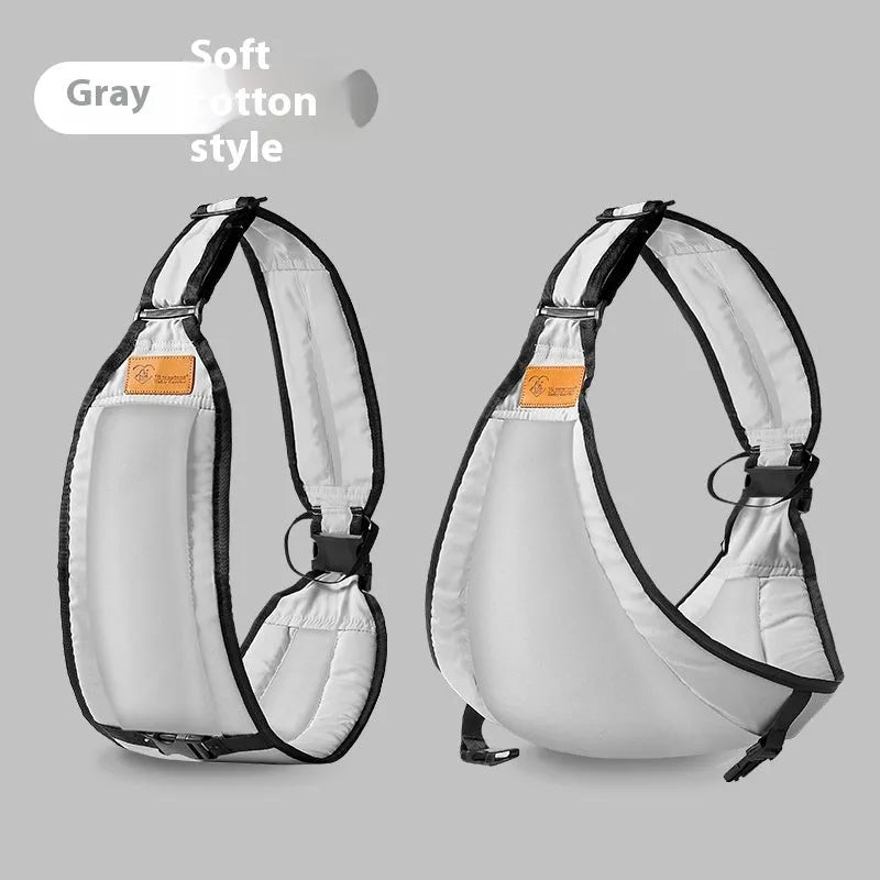 Cloth baby waist stool carrier for infants and toddlers in grey, black, green, or pink.