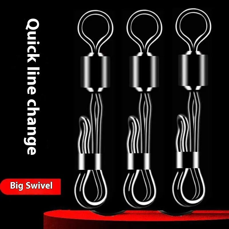 Brass quick release barrel fishing swivel with bearing rotation mechanism
