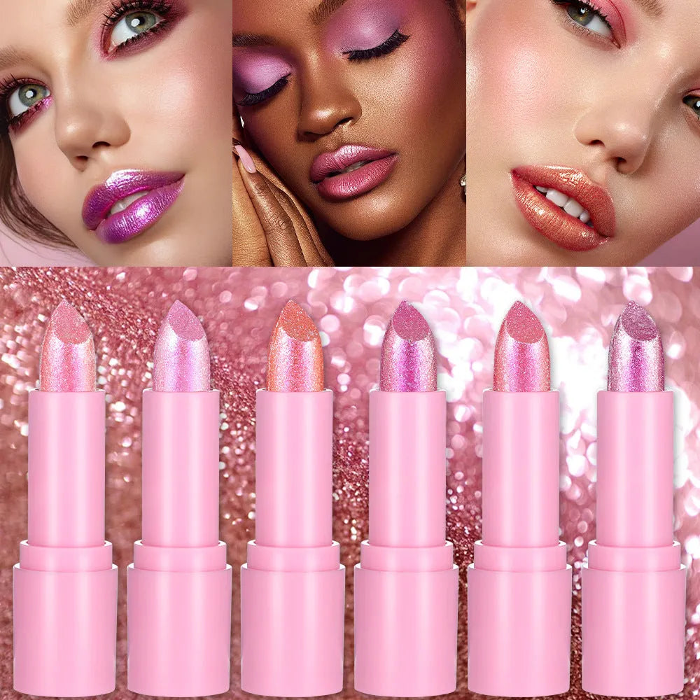 Sweetheart Bow XINGX Diamond Lipstick in six colour shades with Starlight Diamond series packaging