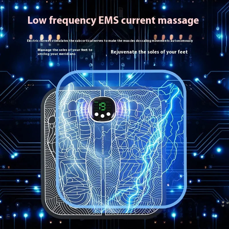 USB rechargeable reflexology foot massager mat with remote control and orange foot pad