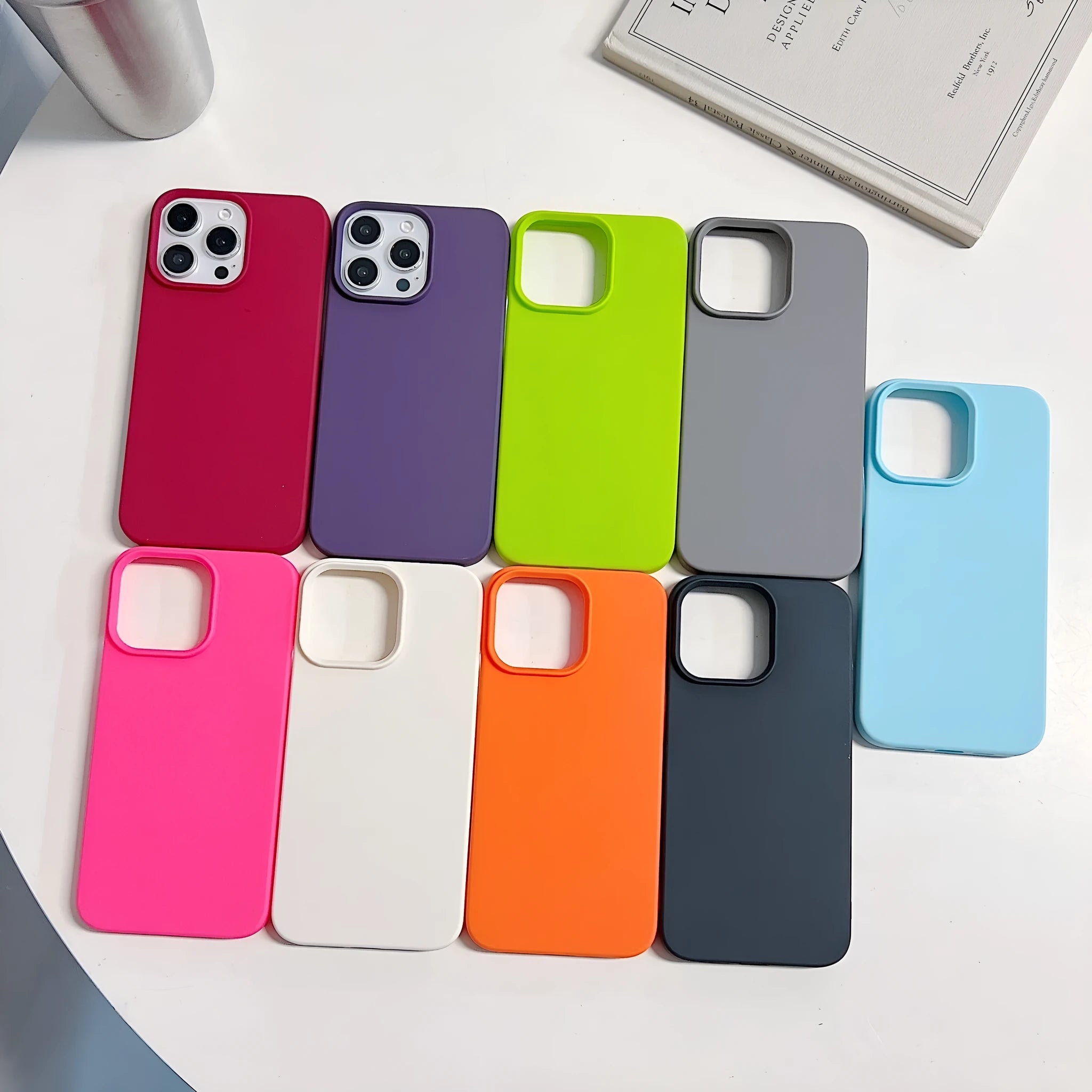Solid colour matte TPU half pack phone case for iPhone, RW Black, fitting IP15 Pro Max