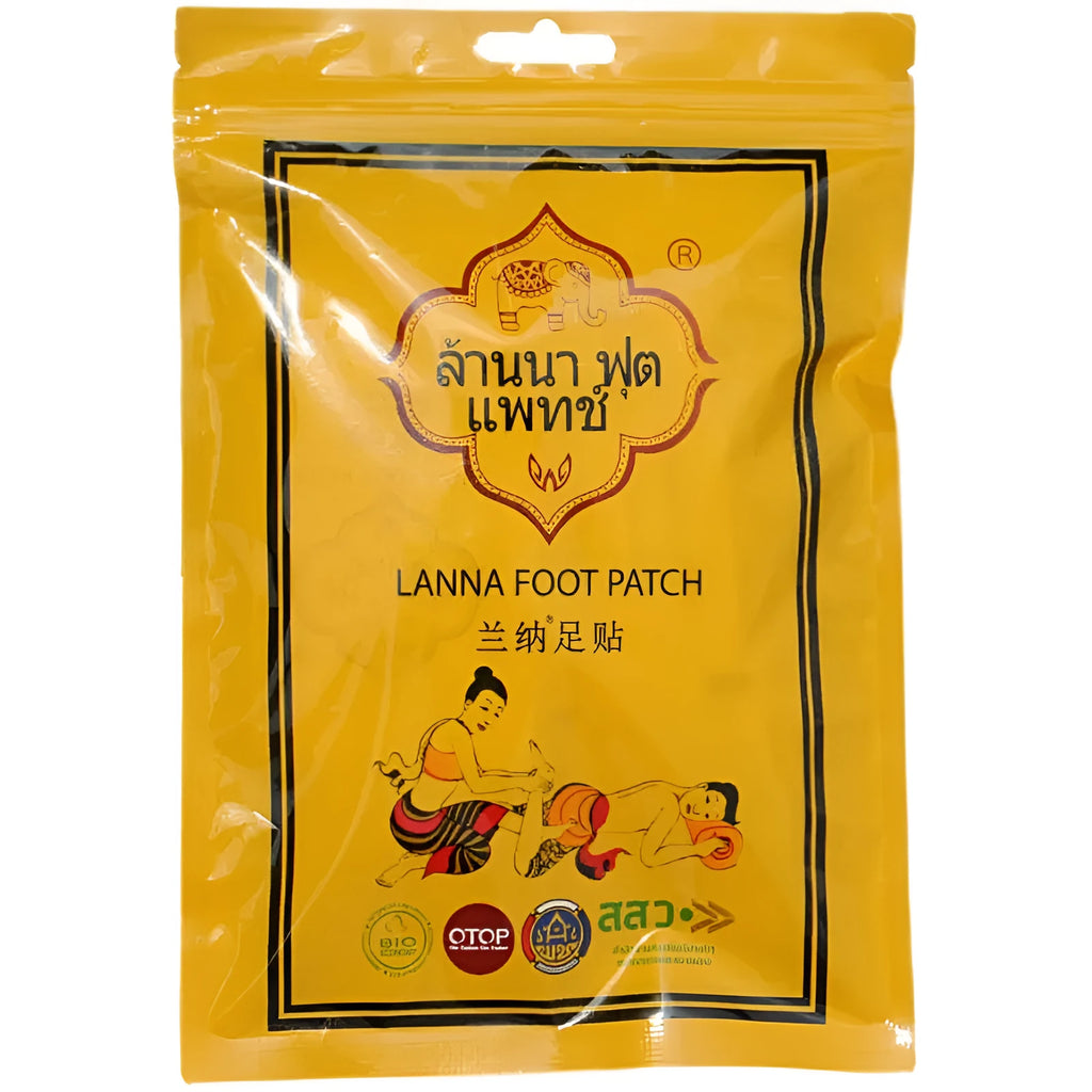 Pack of 10 relieving fatigue foot patches for tired foot nourishment and comfort