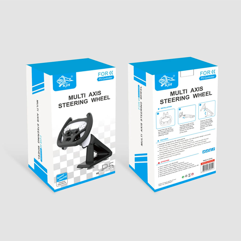 Black ABS phone steering wheel bracket with suction cup attached to gaming steering wheel