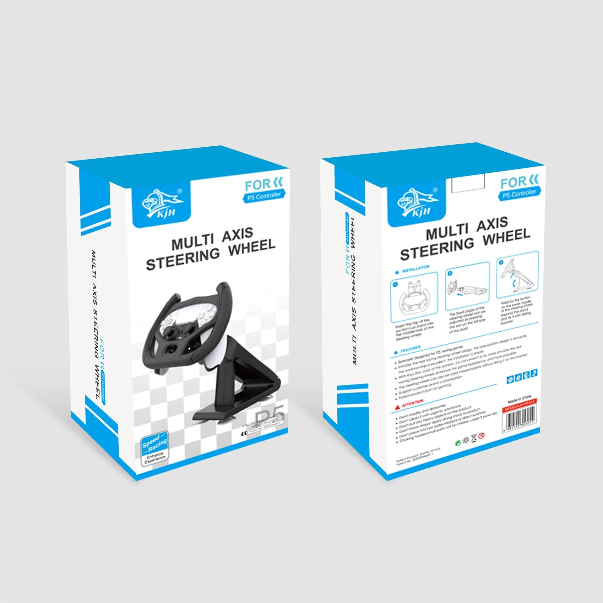 Black ABS phone steering wheel bracket with suction cup attached to gaming steering wheel