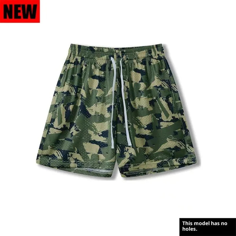 Breathable cotton blend loose fit sports shorts in green, navy blue, wine red, yellow, sizes S to XXXL