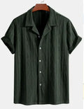 Men's loose-fit polyester cardigan in solid colour with short sleeves for summer casual wear