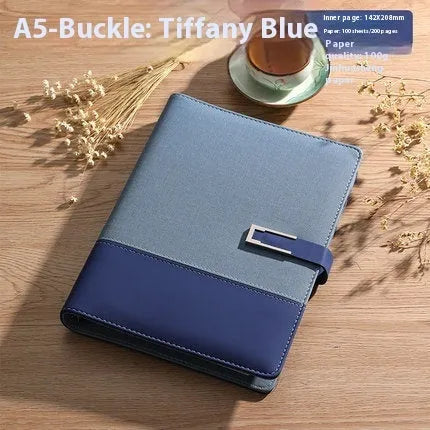 A5 soft leather business notebook in choice of colours with gift box packaging.