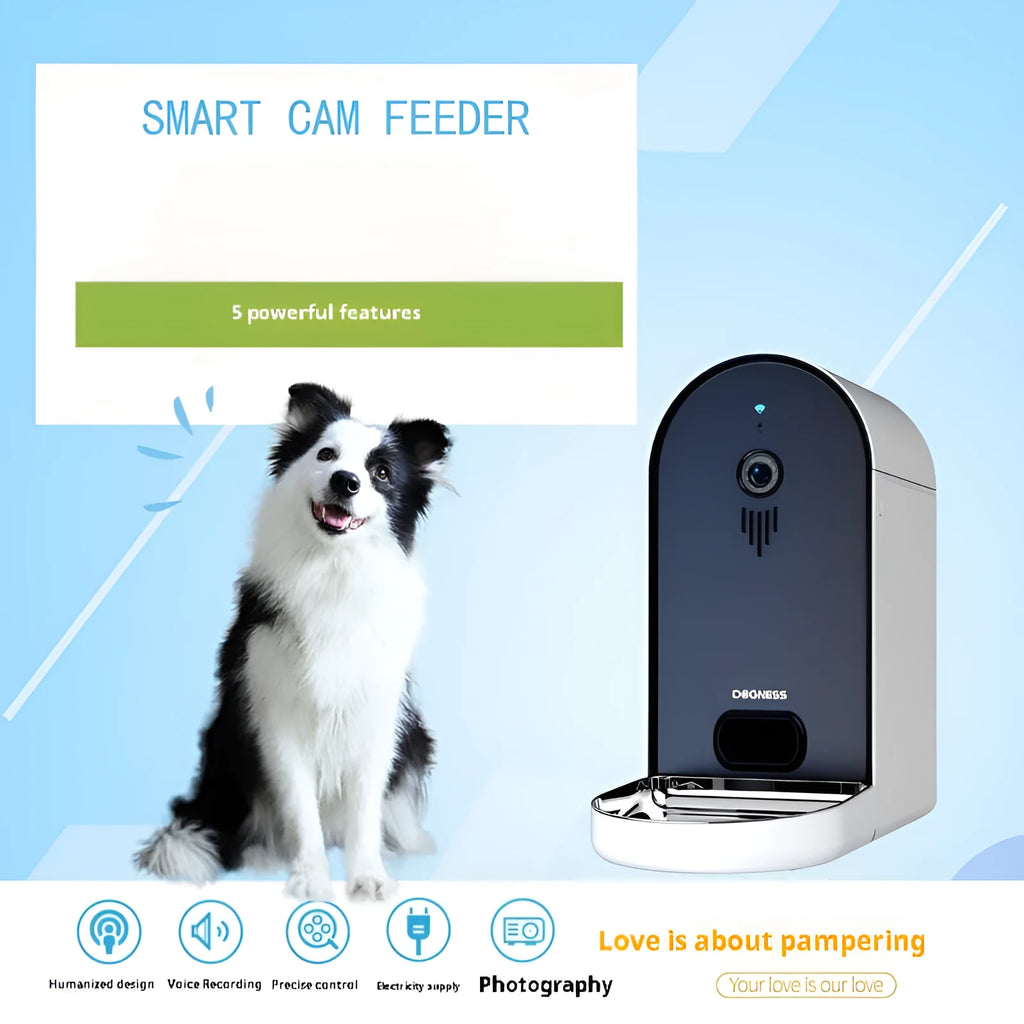Automatic pet feeder with remote monitoring in five colour options